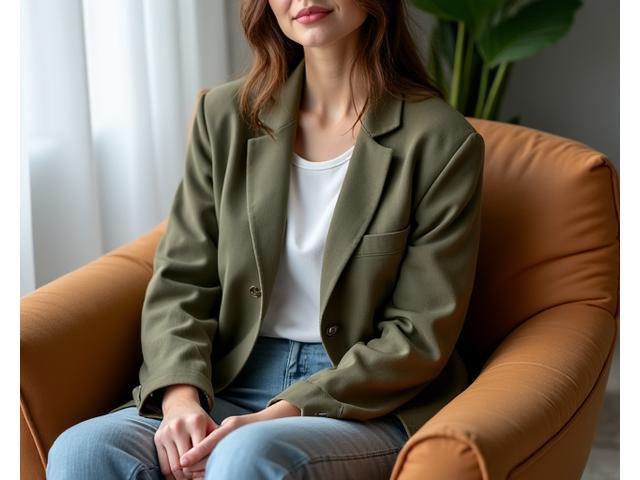 A thoughtfully designed casual blazer with unique details.